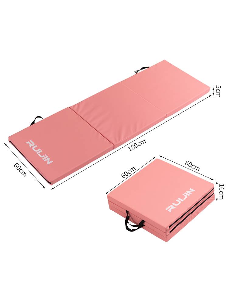 Solid color folding fitness three % discount pads up lying on yoga dance pads home with thick lunch cushion gymnastics leather pads