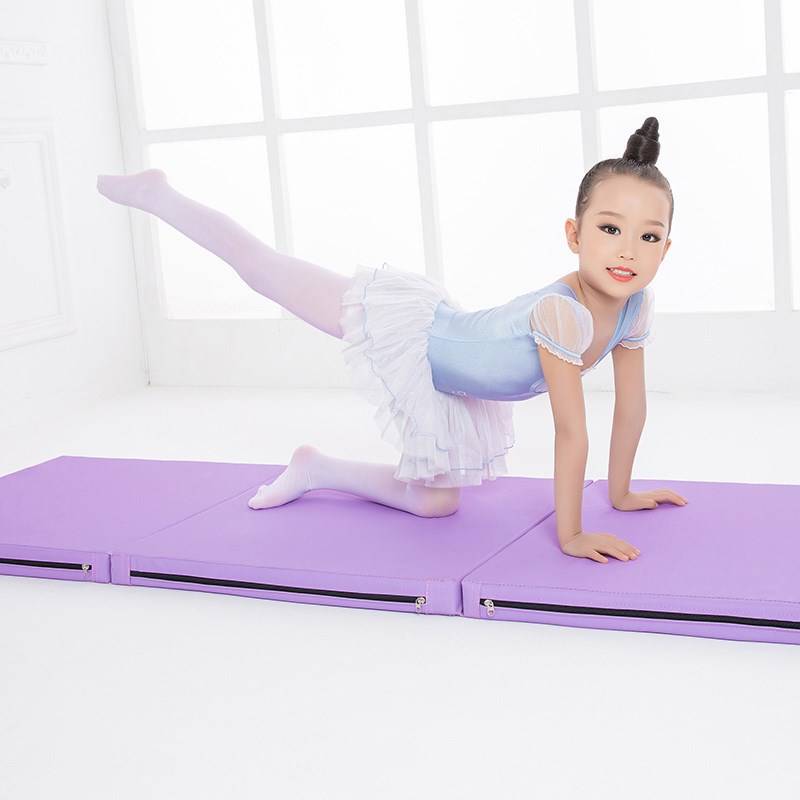 Thicked fitness sports cushion Children's practice dance dance cushion Oxford cloth PU three -fold sponge protective sit -ups