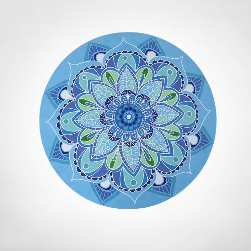 Round yoga pad anti -slip natural rubber hitting floor mat, carpet, meditation suede Pu cork meditation