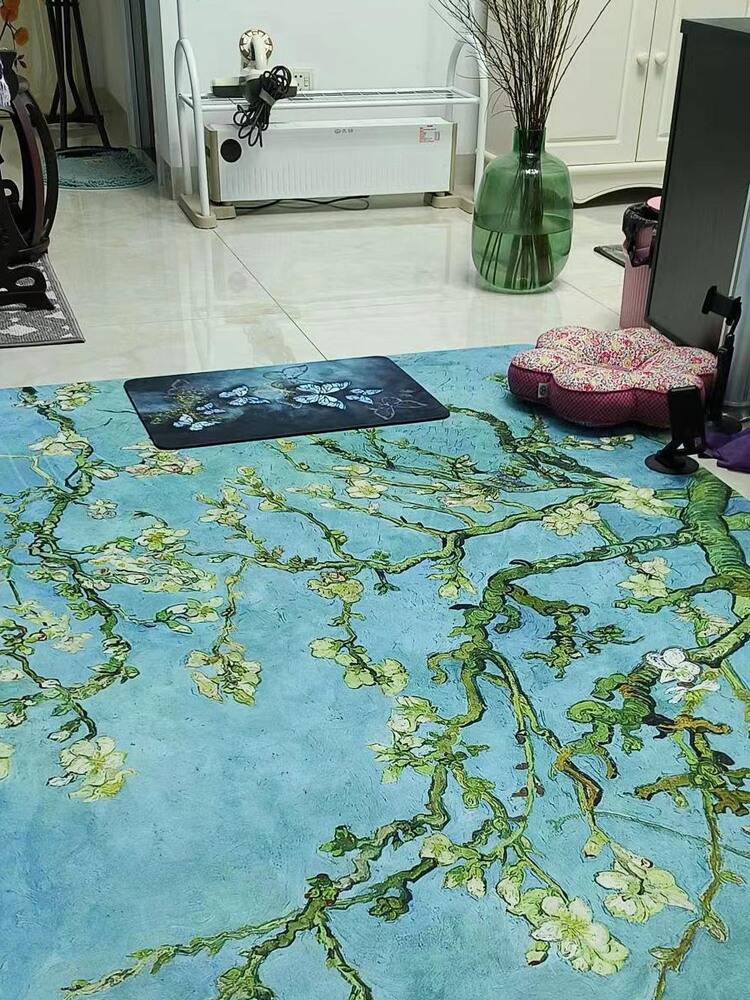 Double -widening and lengthened slide yoga pad multi -user sound insulation shock absorption natural rubber suede suede sweat absorption anti -slip