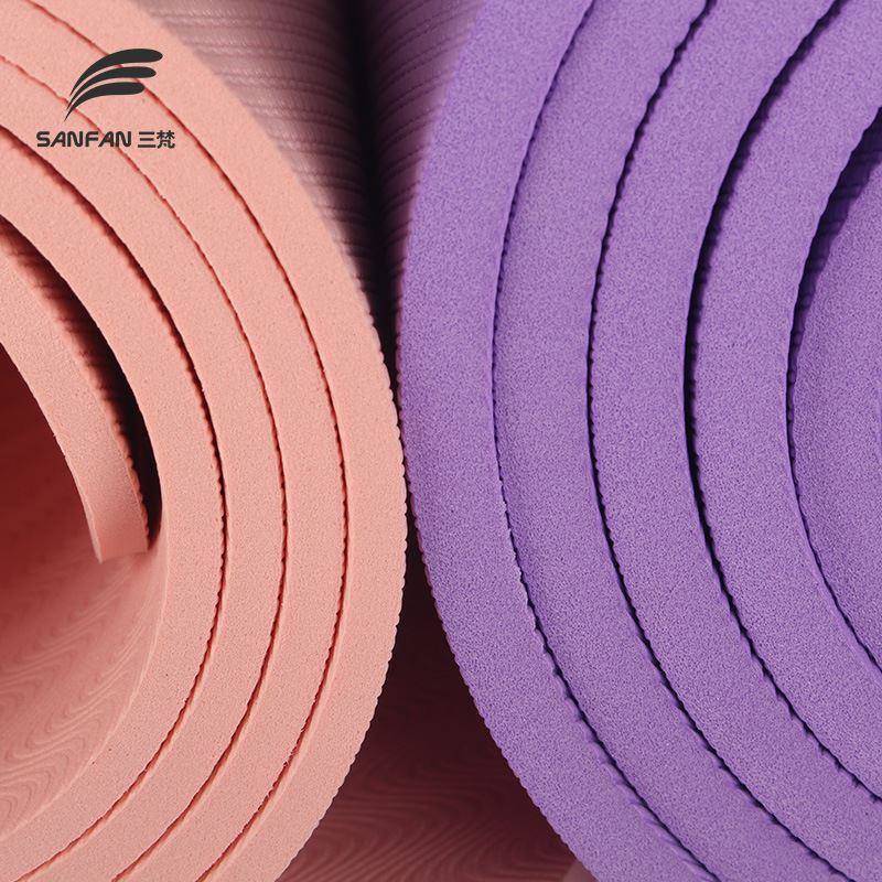 Yoga cushion increases thick -skid fitness cushion TPE household ground mats male and female sound insulation and widening sports rope jumping pad