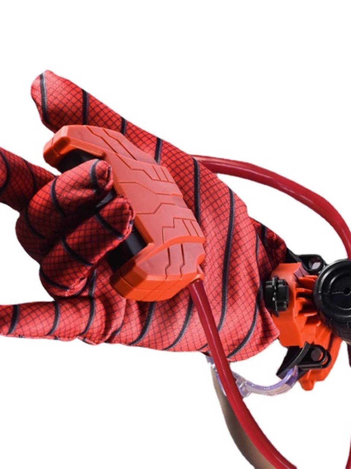 Spider-Man's Sniper Wreck Launcher is able to spray a baby's toy with an outside glove