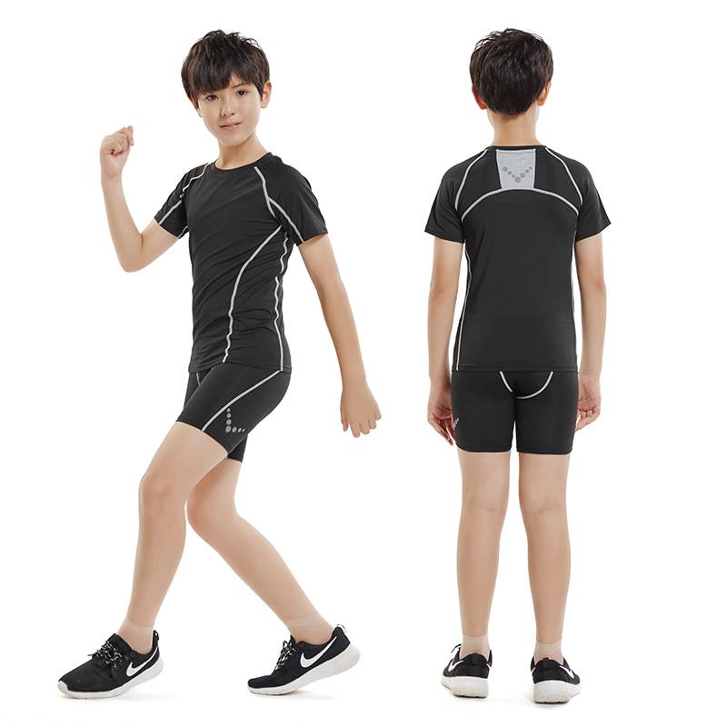 Children ' s sports tights training suit for boys with short-sleeve gymnasium basketball and dry clothes
