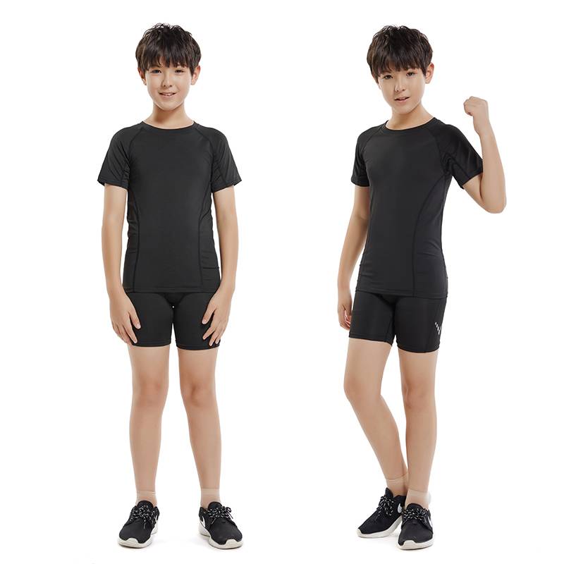 Children ' s sports tights training suit for boys with short-sleeve gymnasium basketball and dry clothes