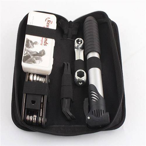 Bicycling repair vehicle repair kit for tire repair and mountain vehicle to carry a gas tank kit for cycling equipment