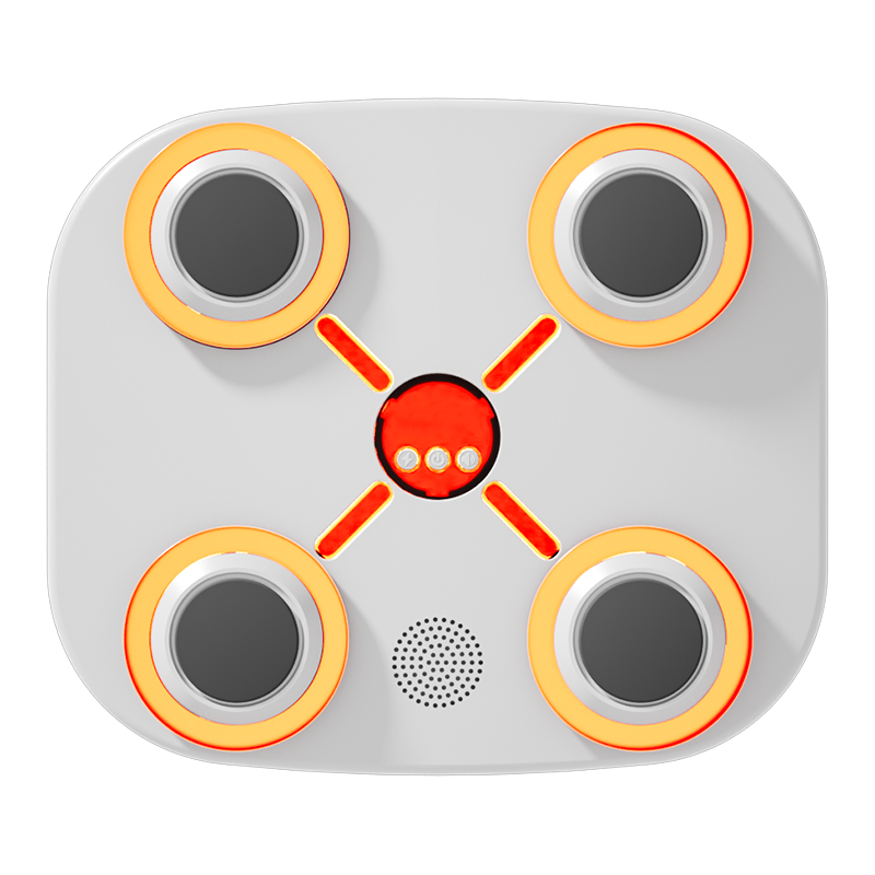 Body-smart music boxer home with a wall-targeting adult gym-reaction training device