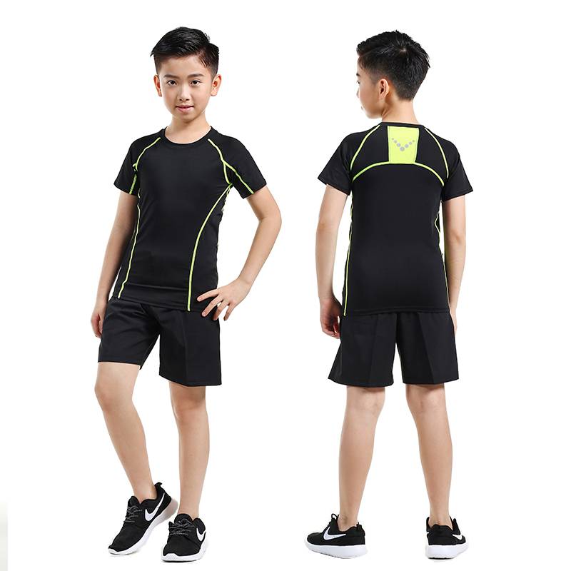 Summer children ' s sports tights, men ' s training in gymsuits, football-speed dry shorts