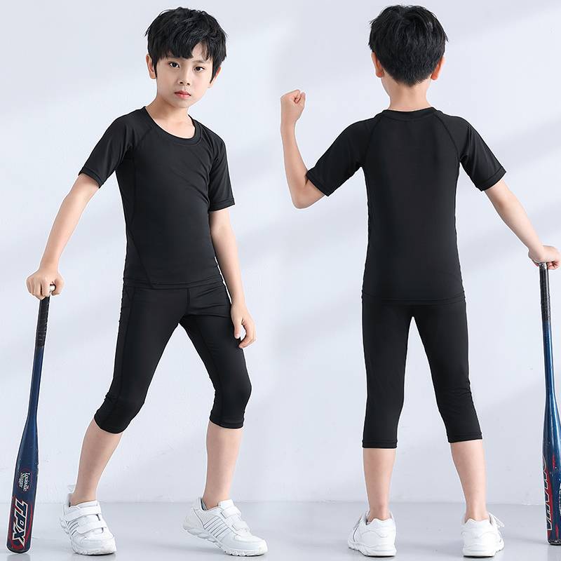 Children ' s sports tights, summer running short sleeves, basketball fast-dry suits