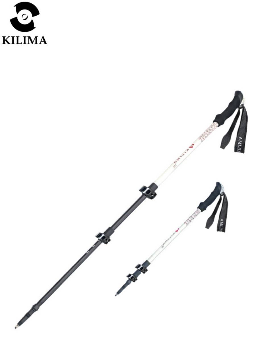 KILIMA KILIMA ALUMINUM ALLOY SCALDING METAL CANE, MALE AND FEMALE CHILDREN HIKING IN THE OPEN