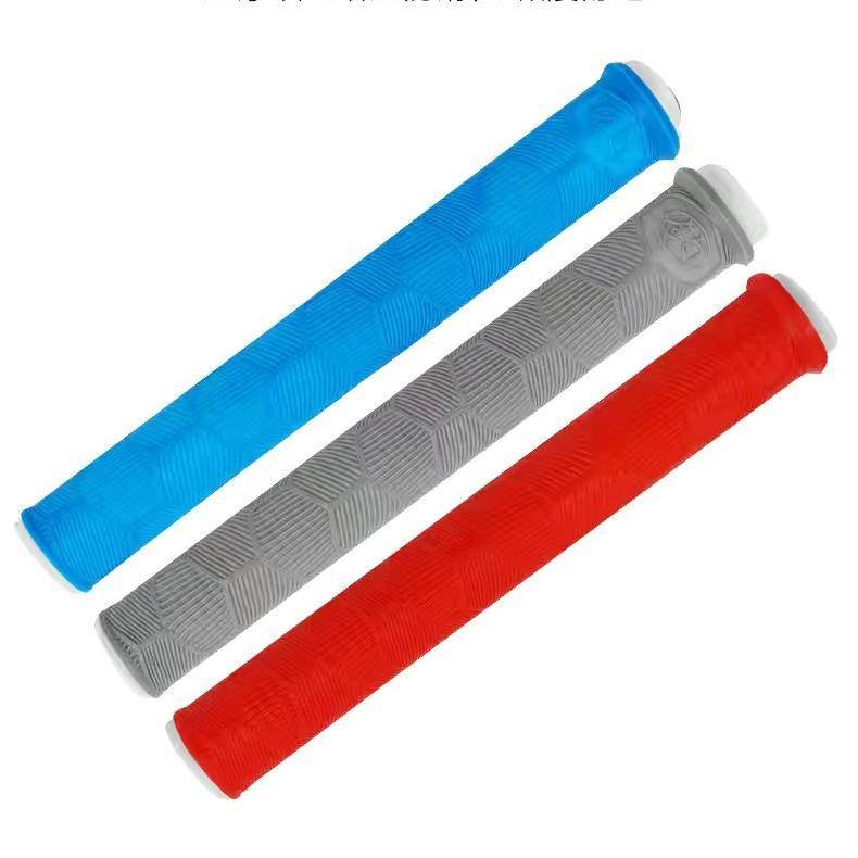Red, blue, gray, one each