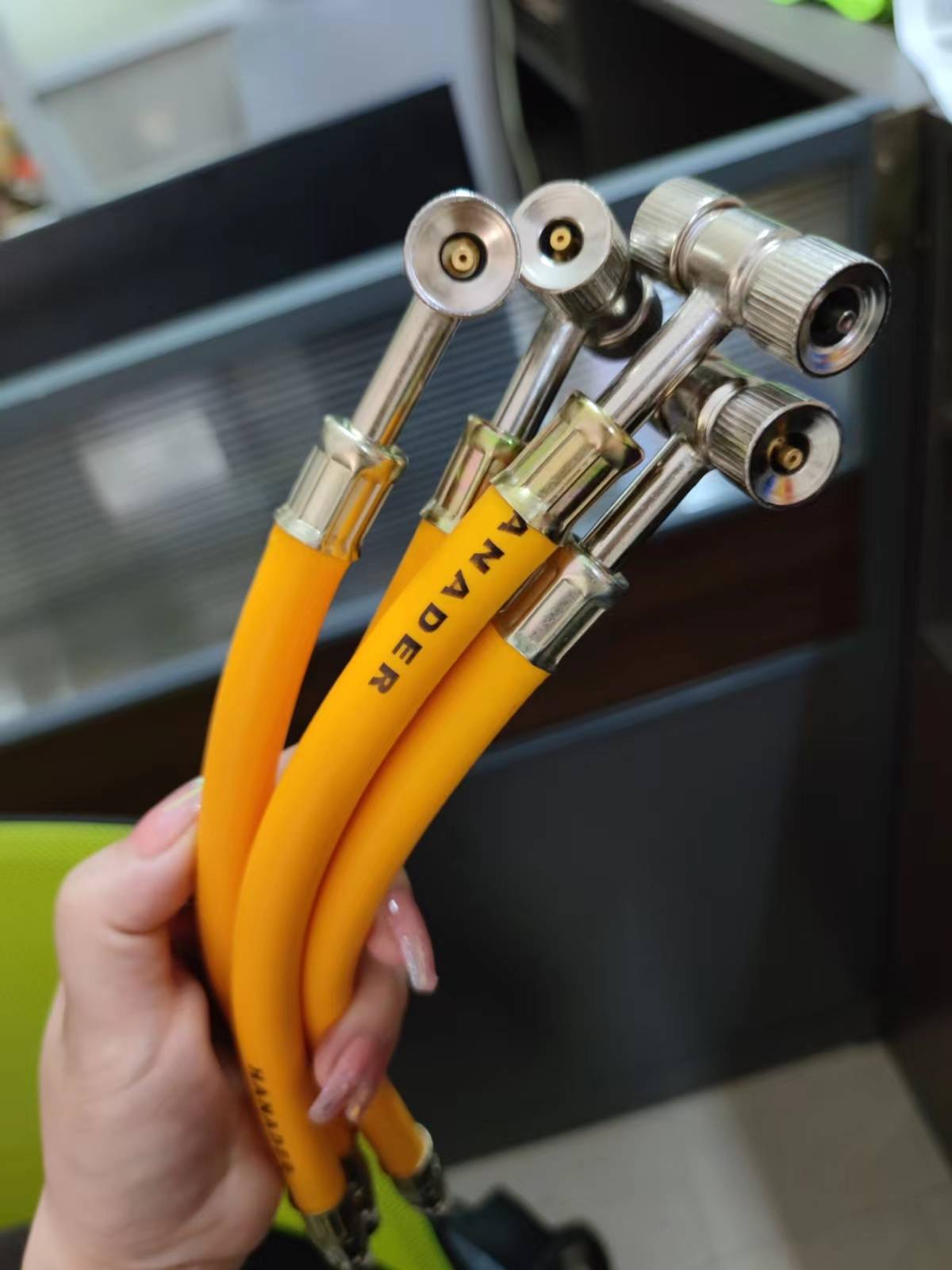 TYPE-T DOUBLE-HEAD GAS PUMP FOR MOTORBIKE ELECTRIC BIKE BICYCLE INFLATING TIRE REPAIR
