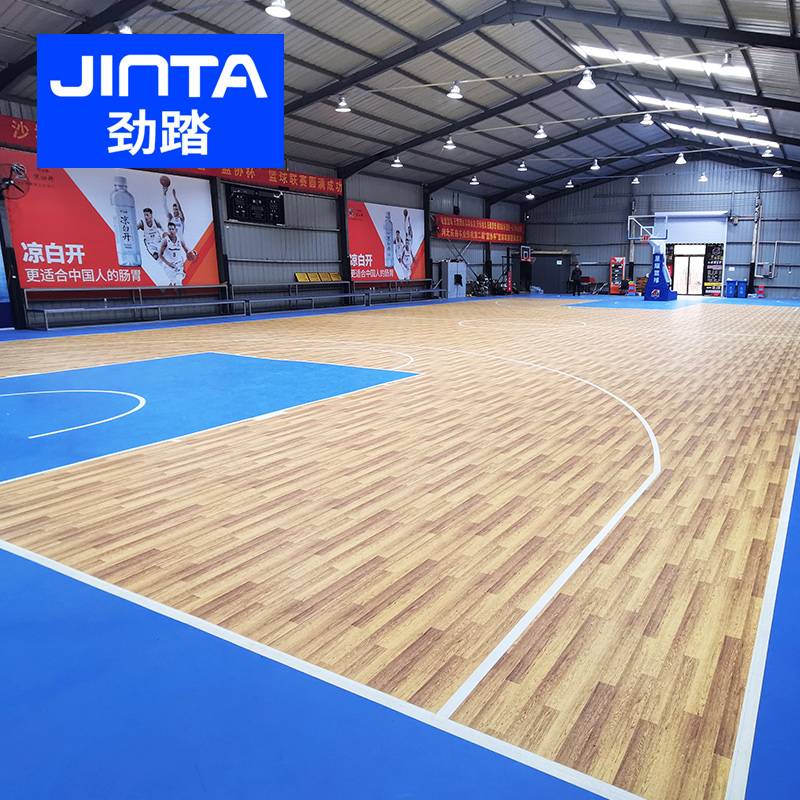 Jinzai Basketball Place Gas Cushion Room Indoor Basketball Hall Special Sports Wooden Floor Customized Children's Basketball Place Gas Cushion