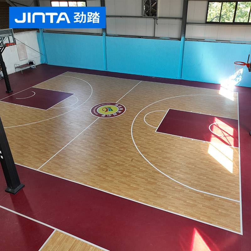 Jinzai Basketball Place Gas Cushion Room Indoor Basketball Hall Special Sports Wooden Floor Customized Children's Basketball Place Gas Cushion