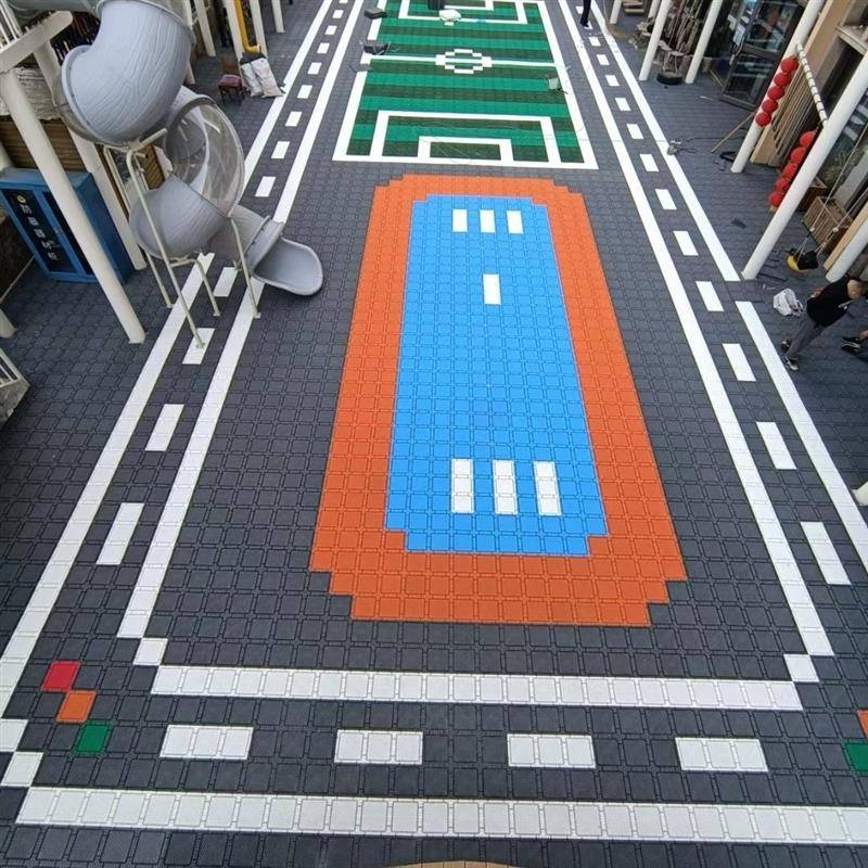 The kindergarten basketball court volleyball stadium feather stadium assembly suspended floor skating ice rink kart table tennis stitching