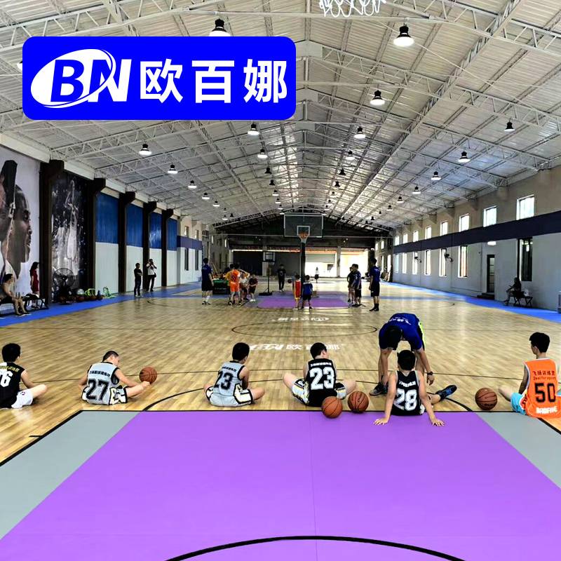 Ouba indoor basketball venue rubber PVC sports floor gym special plastic non -slip basketball floor mat