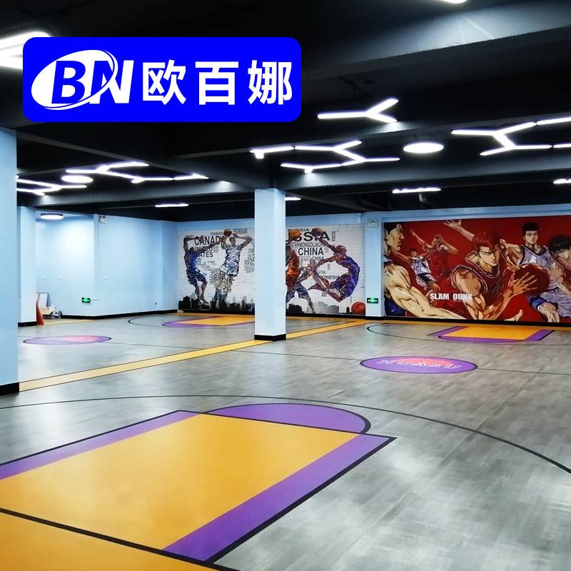 Ouba indoor basketball venue rubber PVC sports floor gym special plastic non -slip basketball floor mat