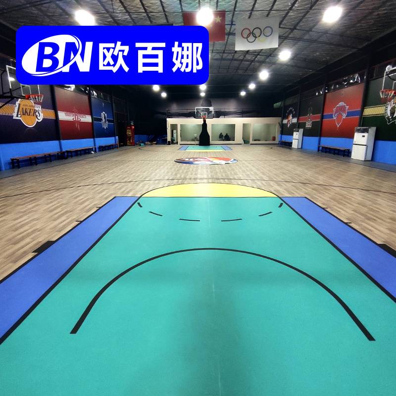 Ouba indoor basketball venue rubber PVC sports floor gym special plastic non -slip basketball floor mat