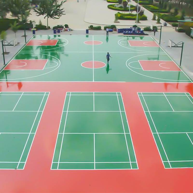 New Guobo Silicon PU Stadium Sports Anti -Slip -Cerebal Material Outblowing Silicon PU Basketball Place Acrylic Coating Construction