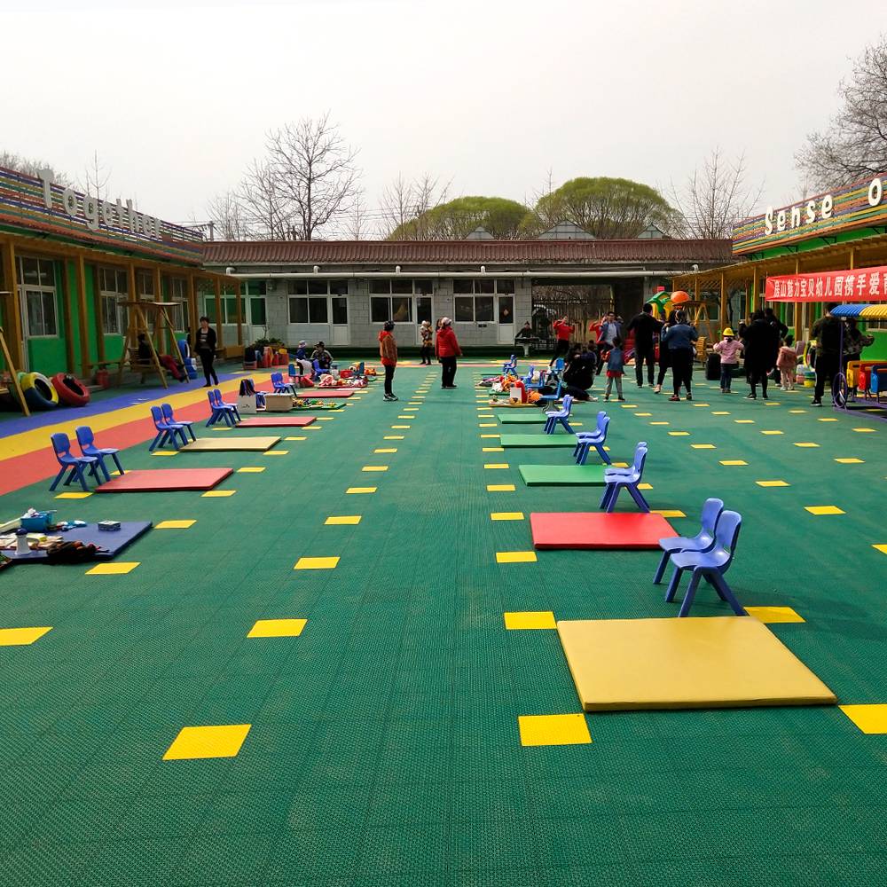 Kindergarten suspended floor basketball court dry ice rink playground outdoor suspended plastic assembly sports flooring