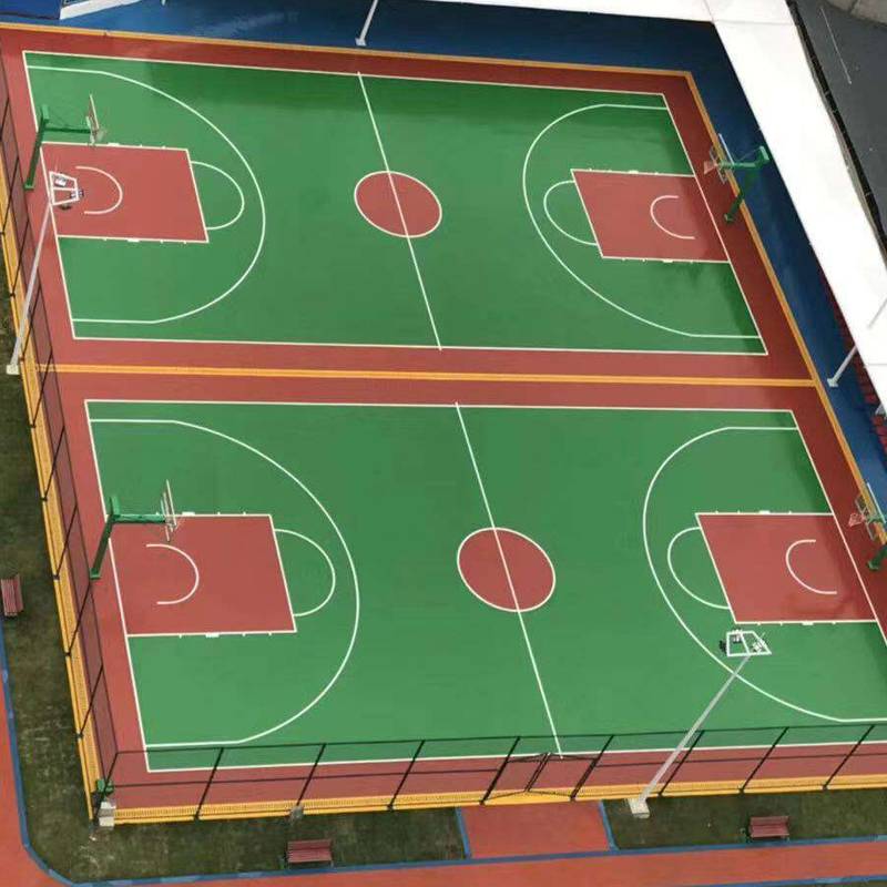 Silicon PU Stadium Plastic Basketball Place Platform Plastic Waterproof Badminton Stadium Elastic ground acrylic floor material construction