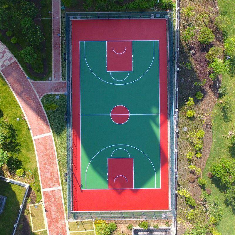 Acrylic basketball field material silicon PU school playground community sports sports track and field plastic plastic runway construction
