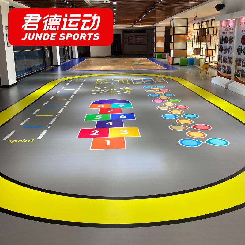 Children's body suitable plastic tension indoor basketball venue amusement shopping mall PVC custom pattern sports ground glue