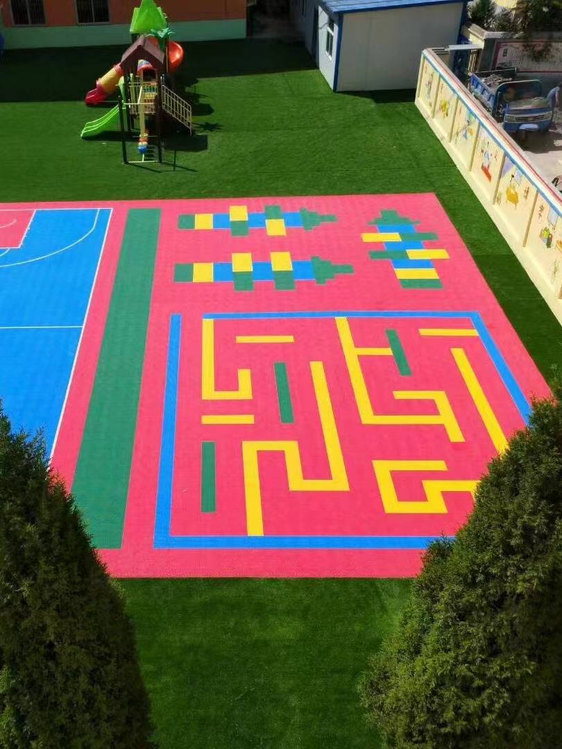 Suspended floor outdoor kindergarten in the basketball court outdoor garden badminton outdoor children's physical fitness assembly non -slip sports floor