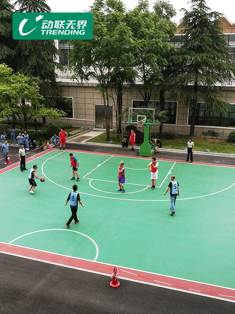 Outdoor badminton ground glue PVC sports floor outdoor waterproof and thick basketball venue plastic plastic runway