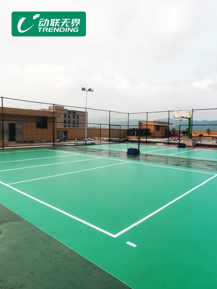 Outdoor badminton ground glue PVC sports floor outdoor waterproof and thick basketball venue plastic plastic runway