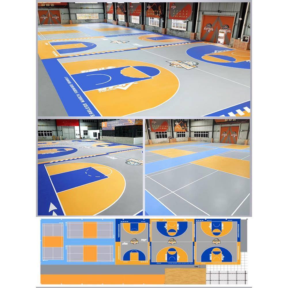 Table Tennis Geese Plastic Basketball Stadium Badminton Place Special Place Place PVC indoor anti -skid sports floor