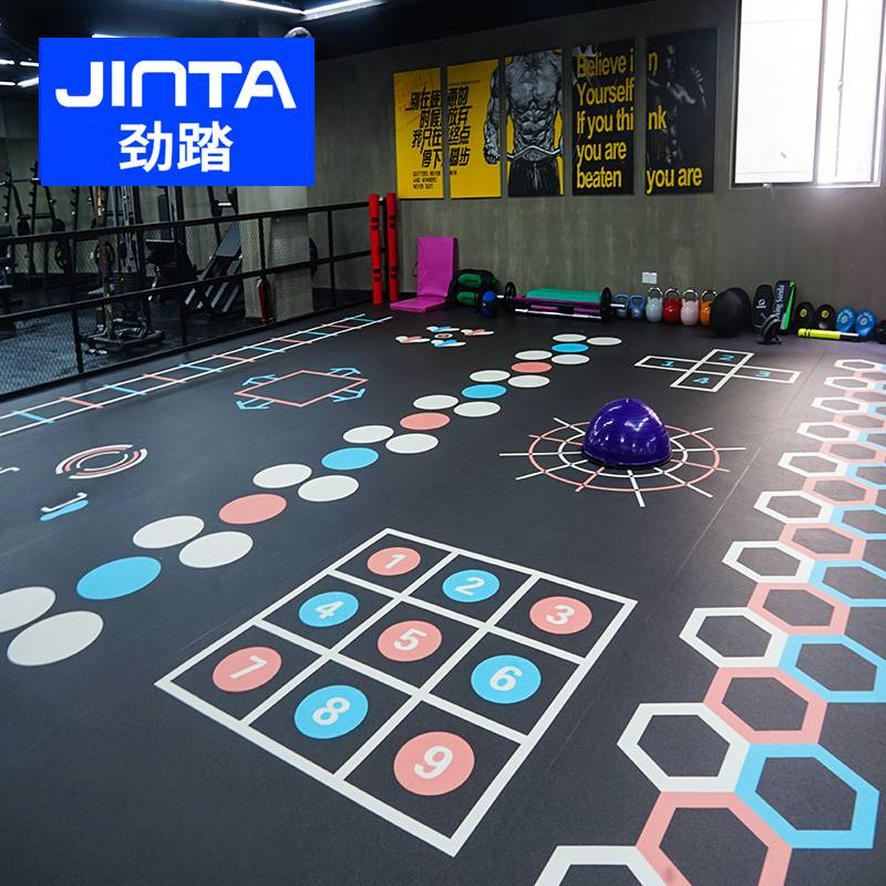 Jin Step Fitness House Jelly Cushion Customized Patterns Basketball Court Dance Rubber Cushion Plastic PVC Sports Floor