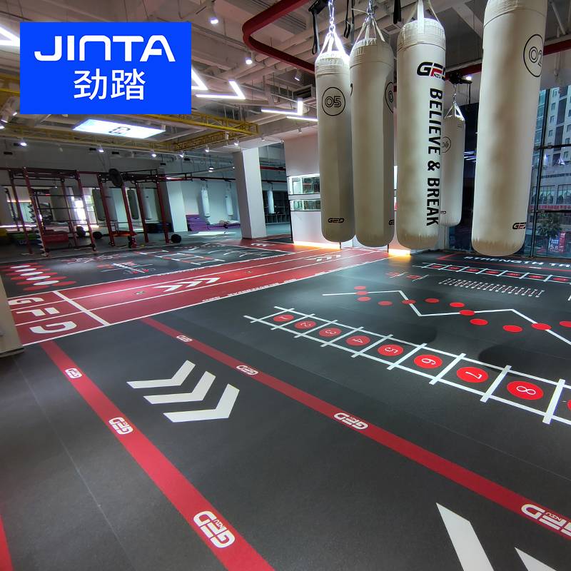Jin Step Fitness House Jelly Cushion Customized Patterns Basketball Court Dance Rubber Cushion Plastic PVC Sports Floor