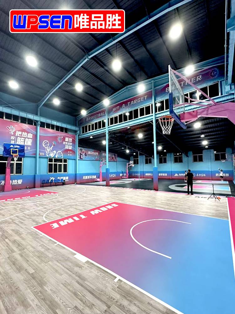 Weibai Sheng Basketball Place Gel Museum Overseas and Outside Stadium Special Sports Wooden Floor Basketball Hall PVC Plastic Floor