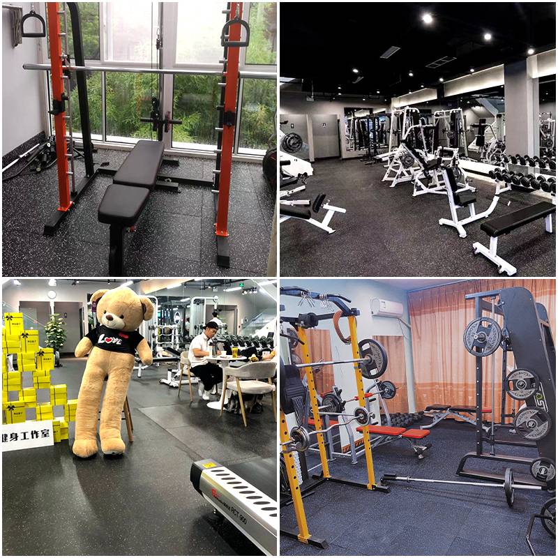 Gym rubber ground mat, shock absorption mats, ductive floor barbell dumbbell dumbbell pads motion function ground glue