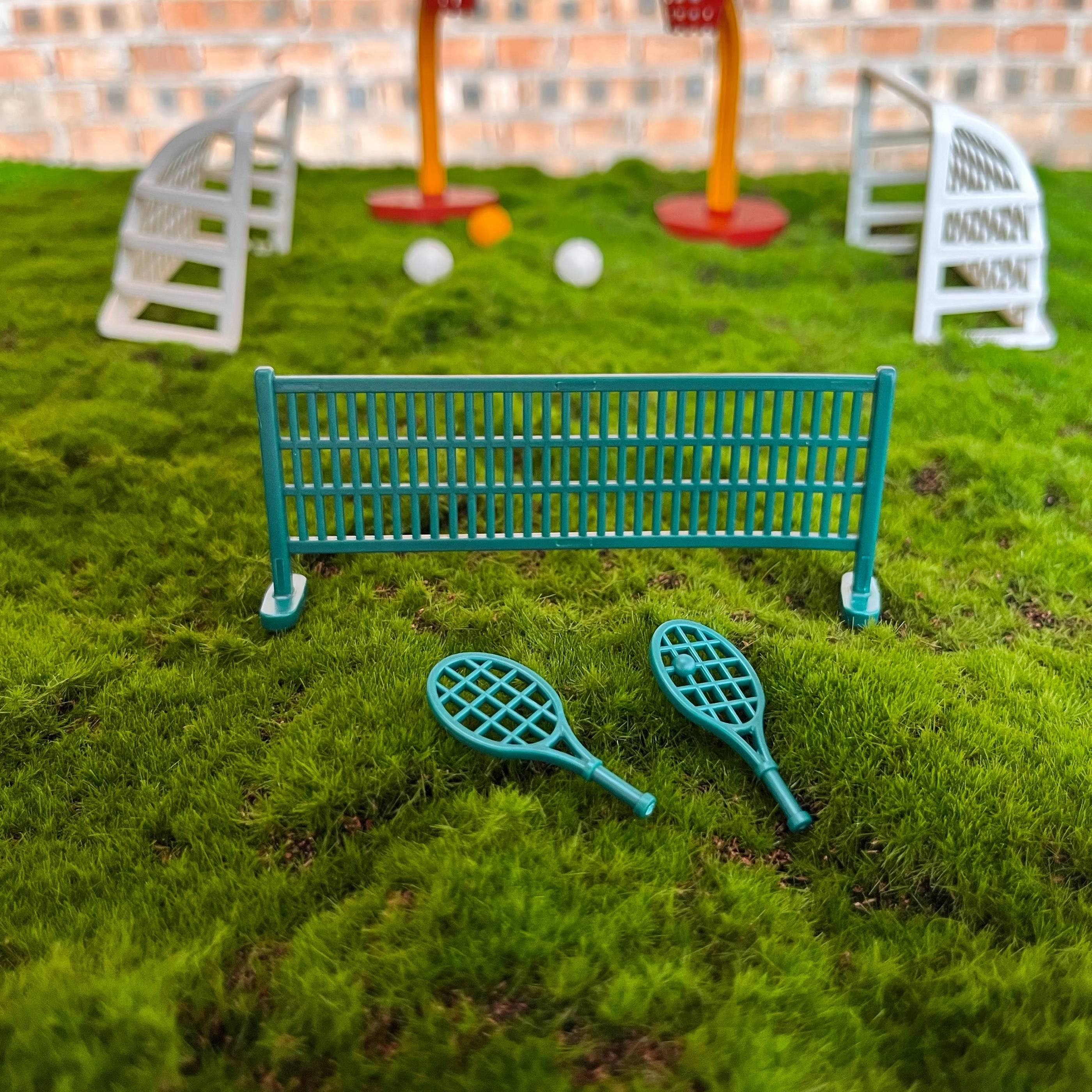 Scene model simulation micro -shrinking sports equipment basketball frame tennis table tennis football micro -view sand table decoration
