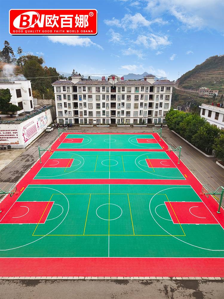 Ouba suspended floor basketball court outdoor padding ball suspended assembly sports floor outdoor wheel slip