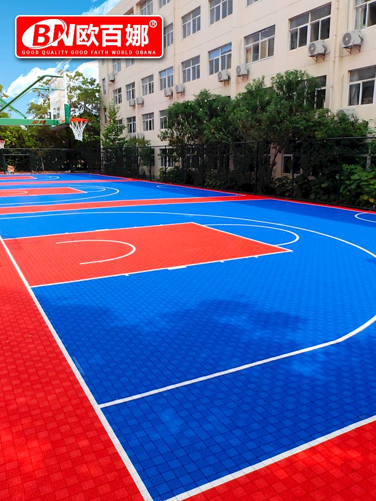 Ouba suspended floor basketball court outdoor padding ball suspended assembly sports floor outdoor wheel slip