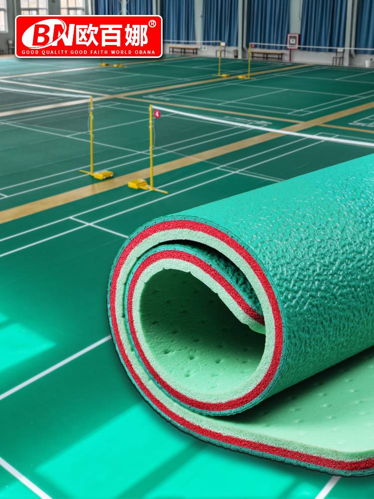 Obaina Badminton Gel Room under the Badminton Field Glip -Cushion Volleyball Pocket Pocket PVC Sports Floor