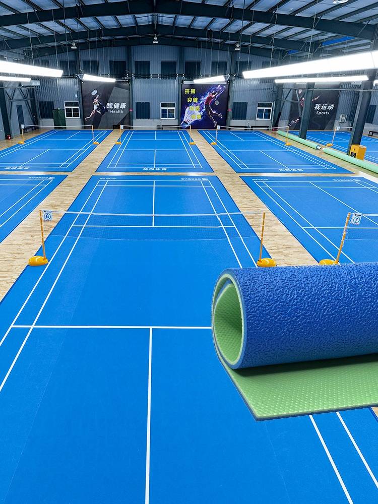 Basketball venue, rubber indoor and outdoor table tennis hall sports floor gym customized PVC plastic badminton floor mat