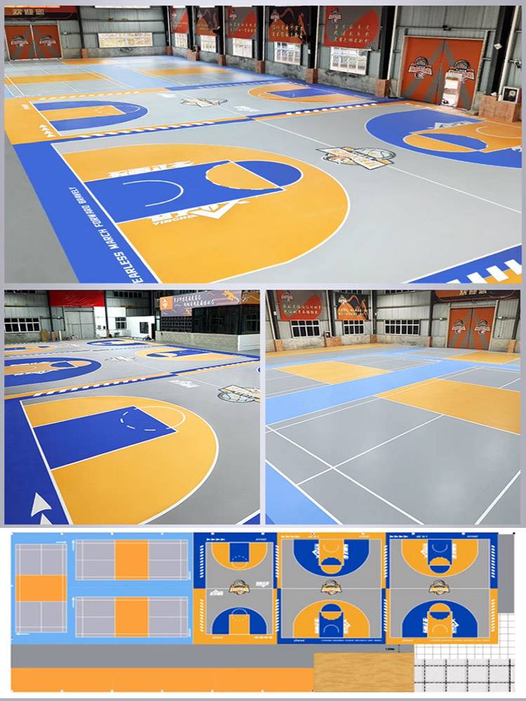 Table Tennis Geese Plastic Basketball Stadium Badminton Place Special Place Place PVC indoor anti -skid sports floor
