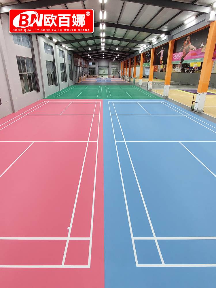 Obaina Badminton Global Tennis Tennis Tennis Tennis Tennis Telled Roll PVC Sports Floor Badminton Squad Black Place