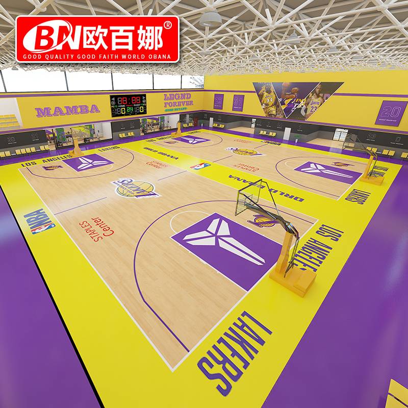 Oubana Basketball Field Jelly Room professional basketball hall PVC sports flooring children's custom basketball ground rubber pad