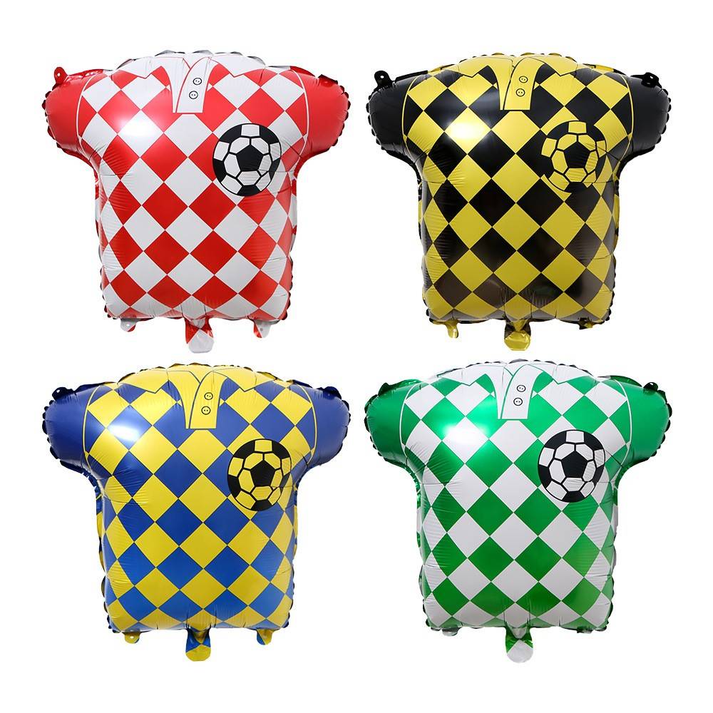 Four football-suit balloons