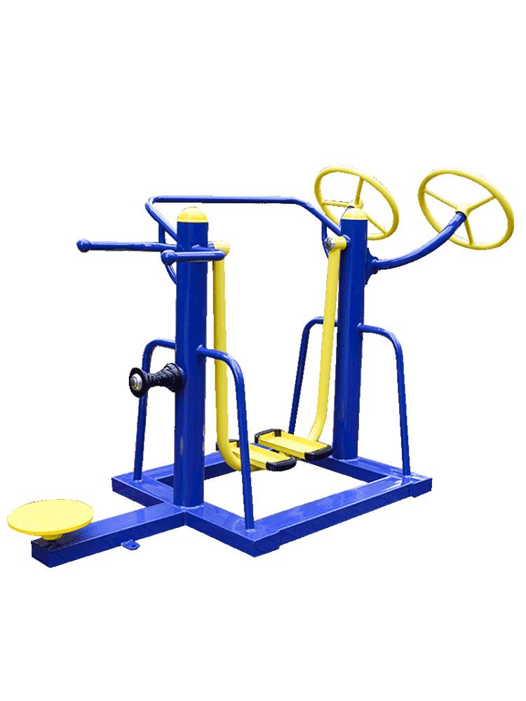 A sports walker for the elderly at the Community Square Park outside of the outdoor gym equipment