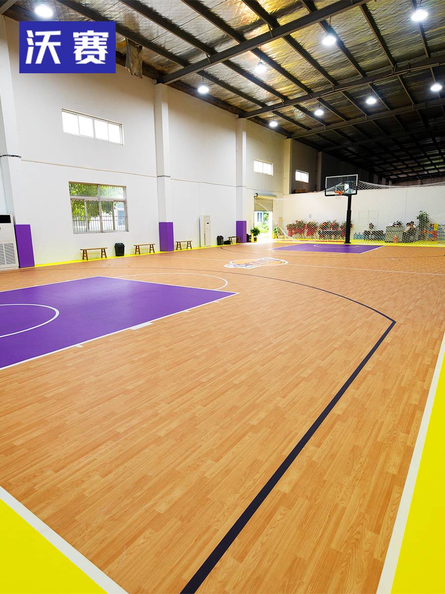 Wolse outdoor basketball venue rubber plastic flooring indoor PVC sports ground glue outdoor badminton field rubber pad