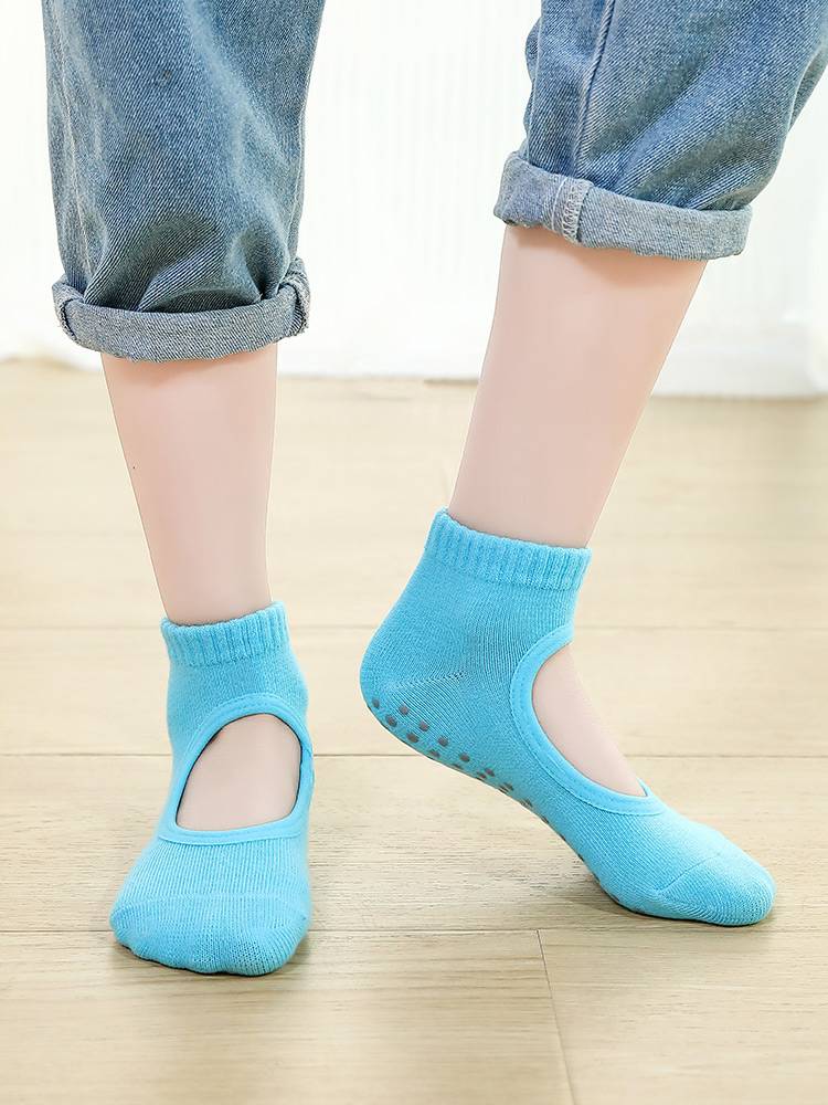 Children's non -slip yoga socks female spring and summer dew pneumatic playground floor socks parent -child running point glue sports socks