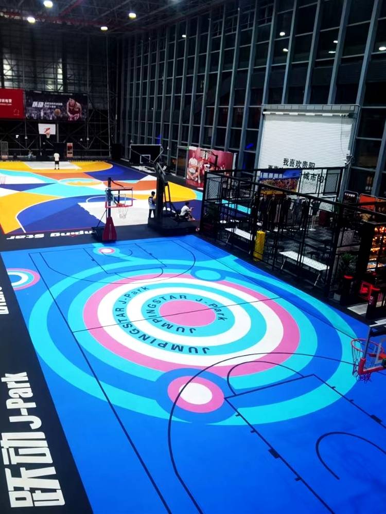 Basketball venue rubber room PVC sports floor outdoor outdoor outdoor halftime custom basketball venue rubber pad