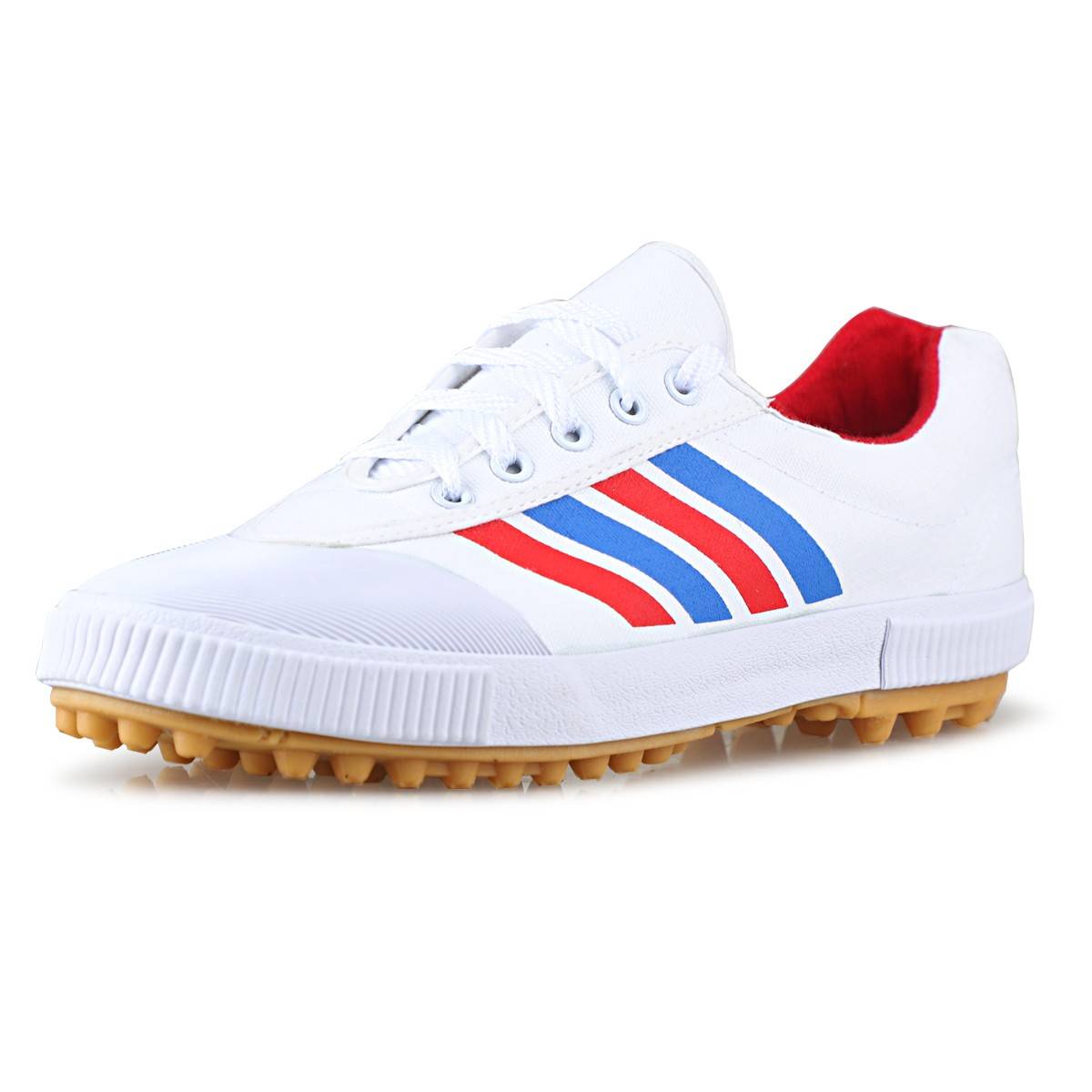Two -star genuine red canvas football shoes broken nail artificial grass men and women primary and secondary school adult parent -child competition sneakers