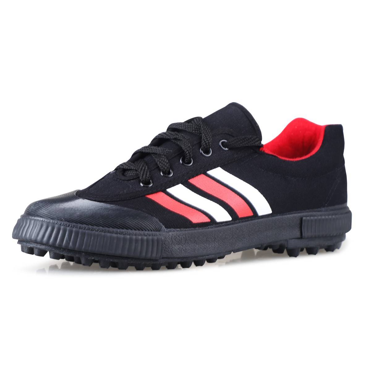 Two -star genuine red canvas football shoes broken nail artificial grass men and women primary and secondary school adult parent -child competition sneakers