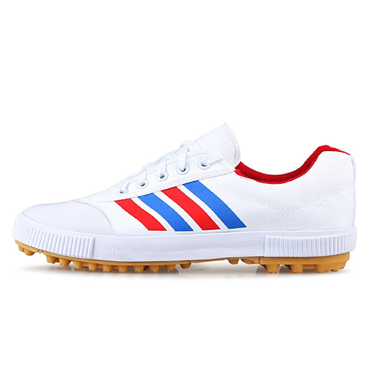 Two -star genuine red canvas football shoes broken nail artificial grass men and women primary and secondary school adult parent -child competition sneakers